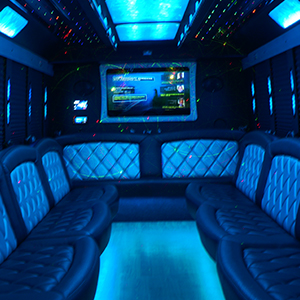 Party bus with dance neon lights